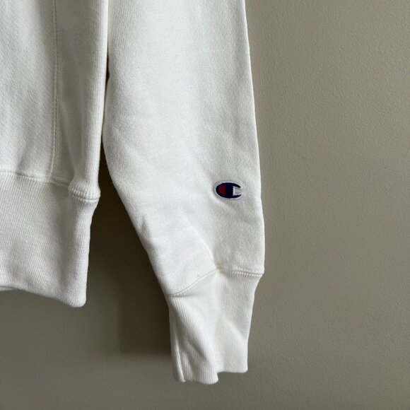 Champion Gold Logo Crewneck Sweatshirt | White Pullover | NWT Size S - Picture 5 of 7